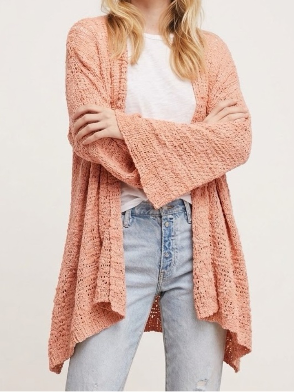 Free People In My Element Open Front Knit Cardigan size M